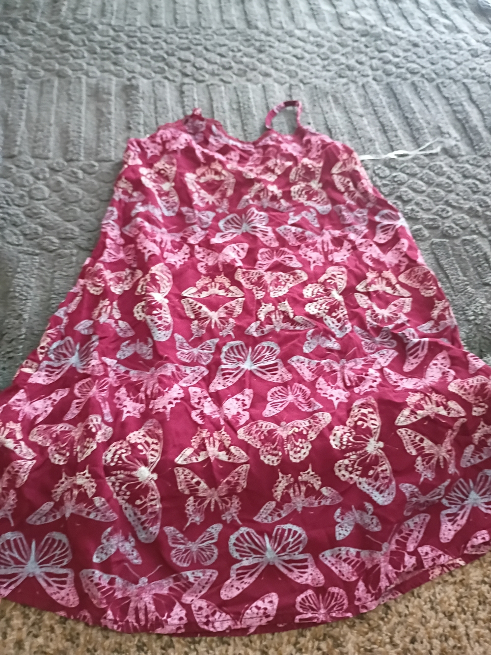 SO Pink Butterfly Print Casual Sundress